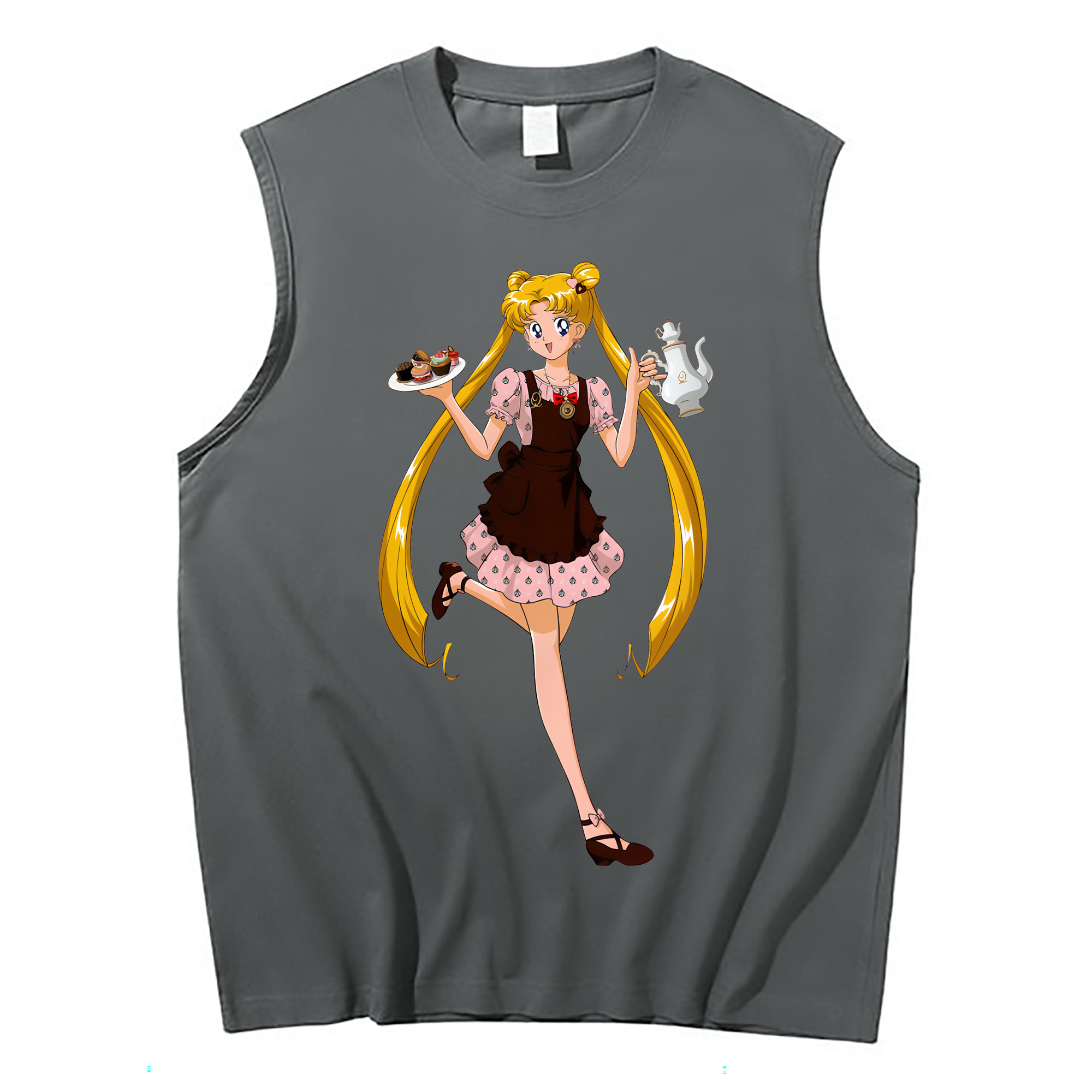 （画像用） 美少女戦士セーラームーン 愛野 美奈子 あいの みなこ Sailor Moon Aino Minako コットン100％タンクトップ（フロントプリント）
